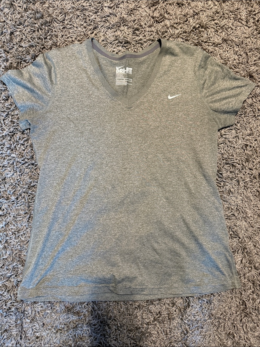 Nike Grey Dri-FIT V-Neck Short Sleeve Tee